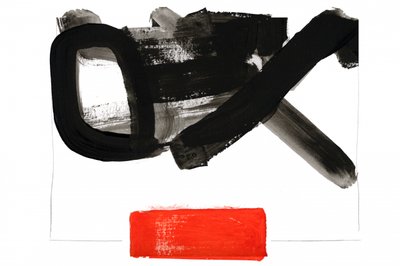 Bold Black Red Abstract by cartissi