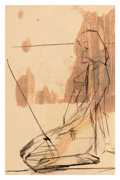 Contemplative Abstract Figure by cartissi
