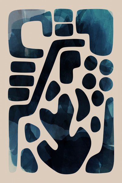 Deep Blue Fluid Shapes by cartissi