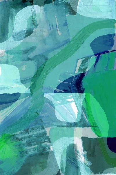 Fluid Teal Abstract by cartissi