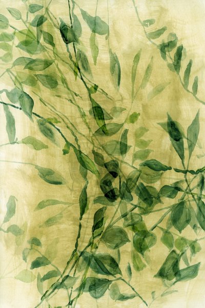Green Watercolor Leaves by cartissi