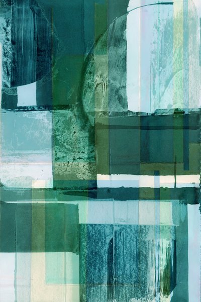Layered Green Blue Abstract by cartissi