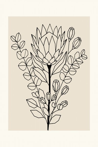 Minimalist Protea Eucalyptus by cartissi