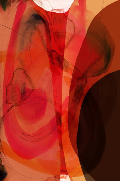 Orange Red Abstract Flow by cartissi