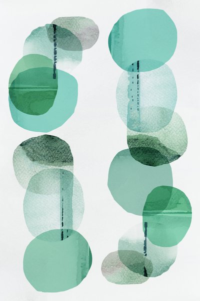 Overlapping Green Ovals by cartissi