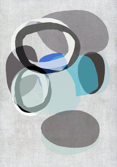 Serene Blue Grey Shapes by cartissi