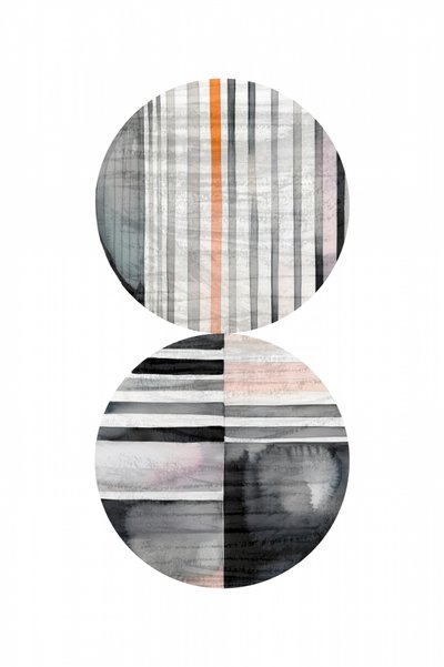 Striped Circles Abstract by cartissi