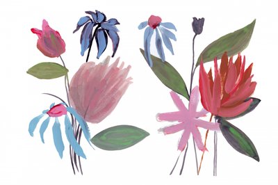 Vibrant Abstract Flowers by cartissi