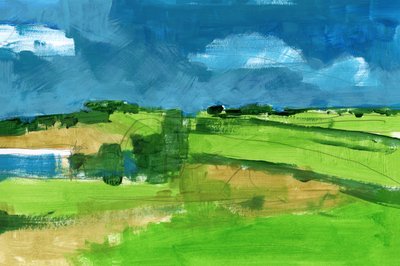 Vibrant Abstract Landscape by cartissi