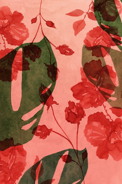 Watercolor Tropical Blooms by cartissi
