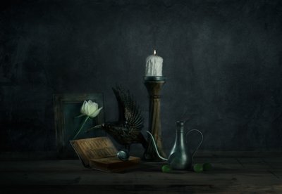 Gothic Rose and Crow by chenyi wang