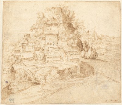 A Village Nestled at the Foot of a Hill by circle of Giorgione
