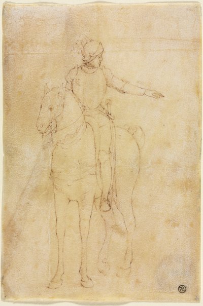 Armored Figure on Horseback by circle of Vittore Carpaccio