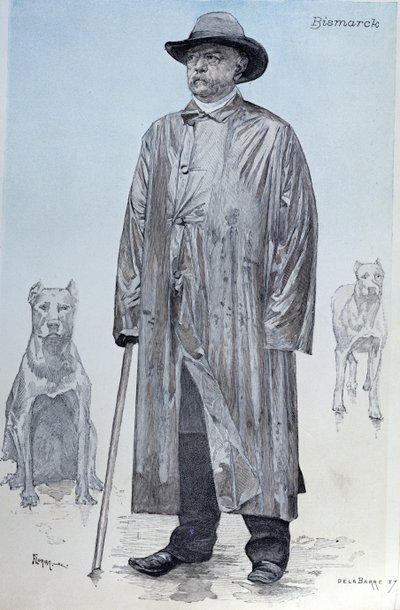 Chancellor Bismarck and His Dogs, Cover Illustration from La Revue Illustree Engraved by Florian by de La Barre