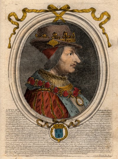 Portrait of Louis XI (1423-1483), King of France - Portrait of Louis XI of France (1423-1483), King of France - engraving from 