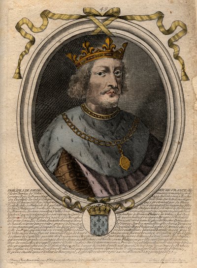Portrait of Philippe VI of Valois (1293-1350), King of France - Philip VI of Valois (1293-1350) King of France - engraving from 