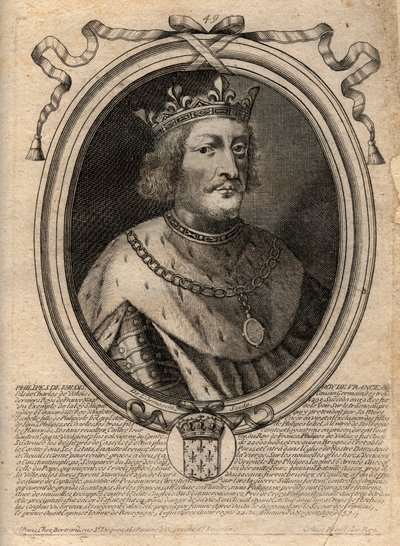 Portrait of Philippe VI of Valois (1294-1350), King of France - Philip VI of Valois (1293-1350) King of France - Engraving from 
