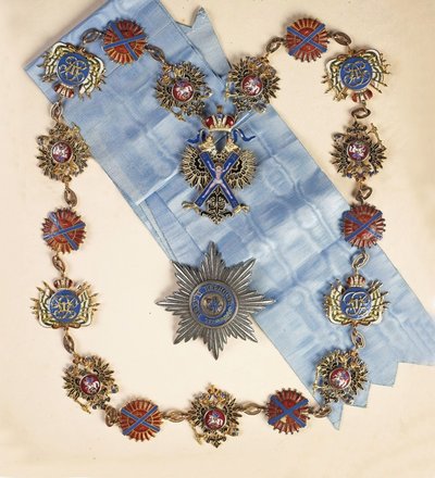 The insignia of the Order of St. Andrew the Apostle the First-Called, Second Half of the 19th century by decorations and medals Orders