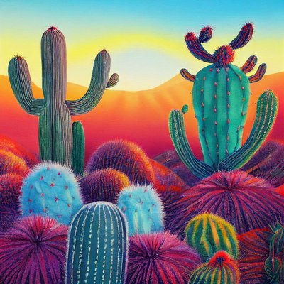 Sunset on Cactus Plateaus by F. Abderrahim