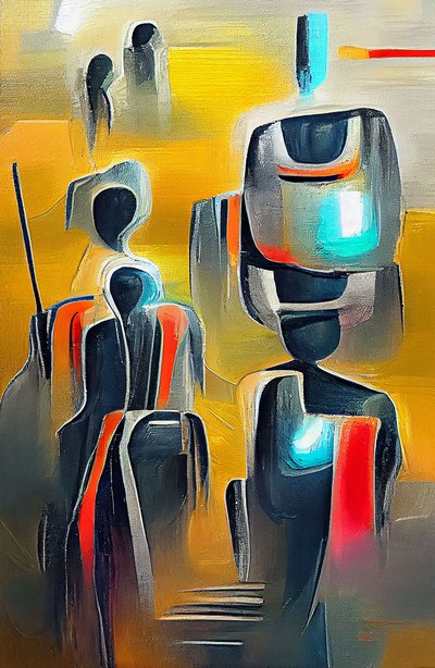 Abstract Silhouette Painting, Mystical Shadows, Wall Art Prints by F. Abderrahim