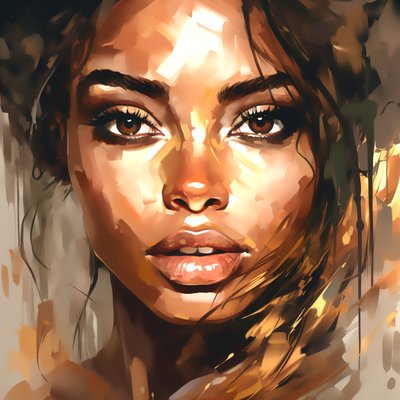 Abstract Beautiful Brown Woman, Natural Beauty by F. Abderrahim