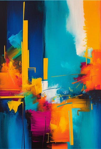 Abstract Composition, Vibrant and Warm Colors by F. Abderrahim