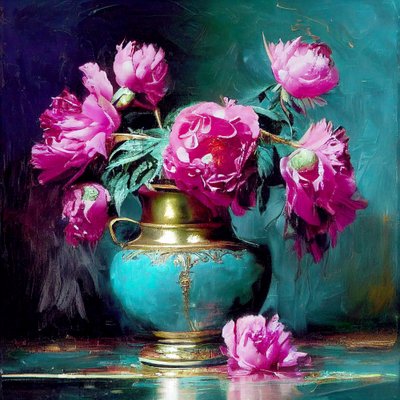 Abstract Flowers with Deep Pink by F. Abderrahim
