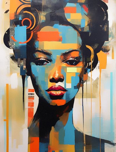 Abstract Modern Black Woman by F. Abderrahim
