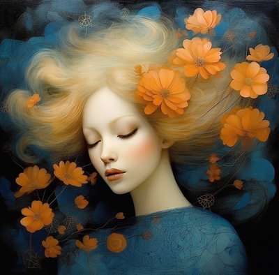 Beautiful Girl Canvas Painting by F. Abderrahim