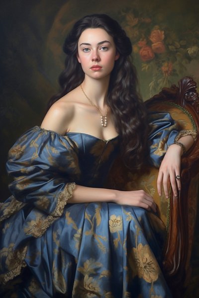 Beautiful lady, vintage portrait by F. Abderrahim