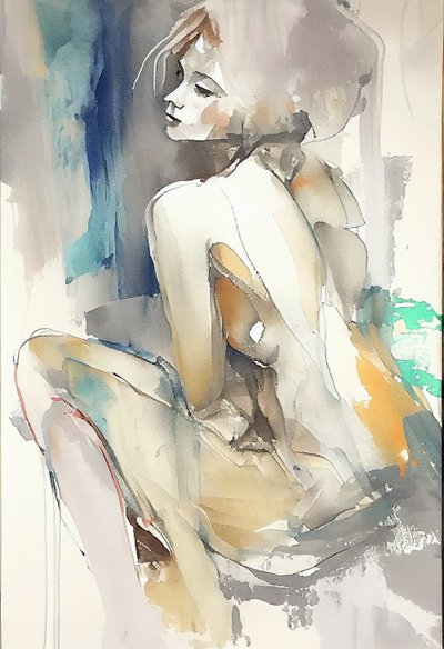 Beautiful Woman Sitting by F. Abderrahim