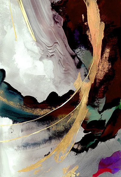 Black and Gray Abstract with Golden Effect by F. Abderrahim
