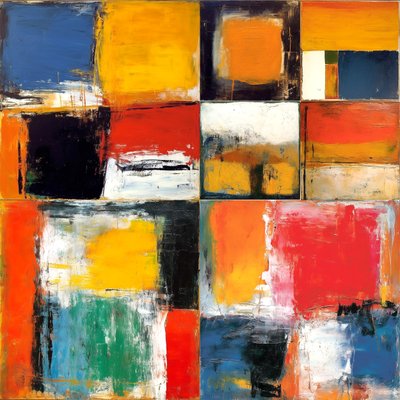 Colored Abstract Square Boxes by F. Abderrahim