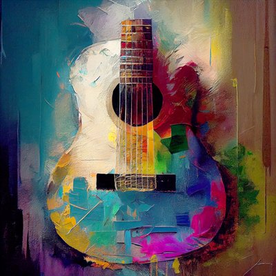 Electric rock guitar with warm colors by F. Abderrahim