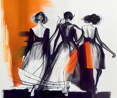 Fashion Model, Woman Silhouette Seen from Behind by F. Abderrahim