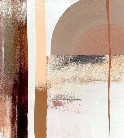 Gray and Brown Colors, Abstract Painting by F. Abderrahim