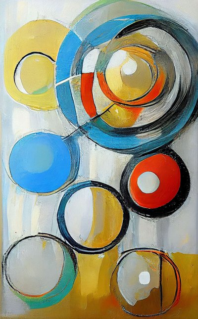 Multicolored Abstract Circles, Canvas Art Prints by F. Abderrahim