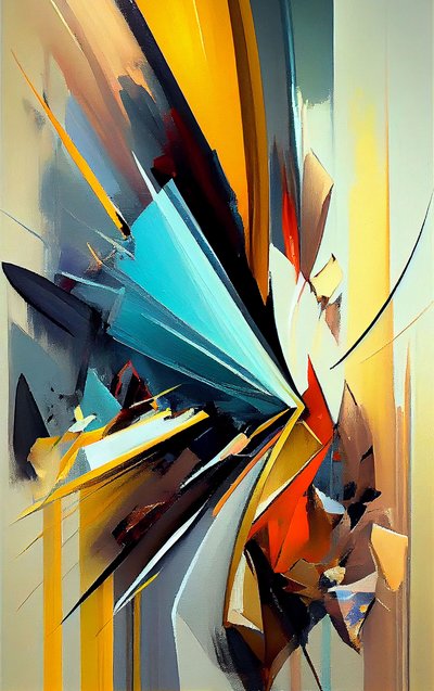 Multicolored Abstract Circles on Canvas by F. Abderrahim