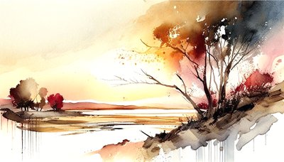 Nature & Landscape Abstract Horizontal Painting by F. Abderrahim