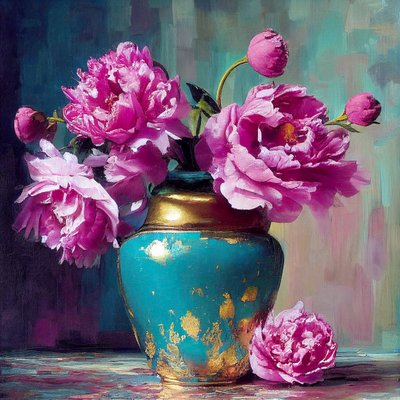 Pink Flower, Abstract Botanical Art by F. Abderrahim