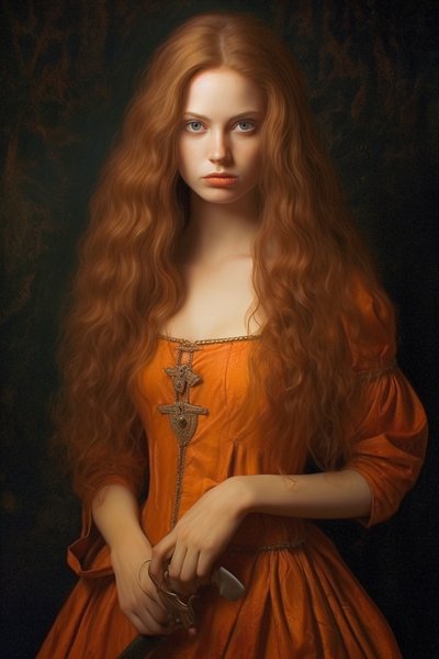 Portrait of a beautiful female supermodel (18th Century) by F. Abderrahim
