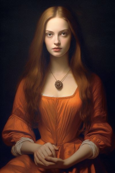 Portrait of a beautiful female supermodel (18th Century) by F. Abderrahim