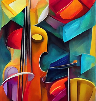 Symphony Painting of Violin by F. Abderrahim