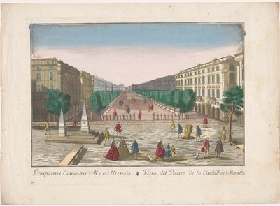View of a Promenade in Marseille by familie Remondini (attributed to)