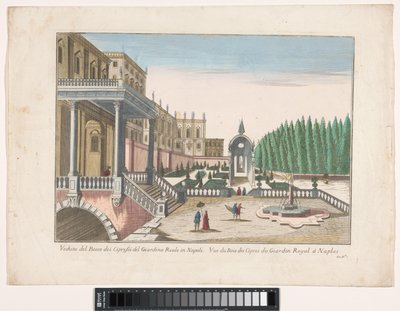 View of a Garden and a Royal Palace in Naples by familie Remondini (attributed to)