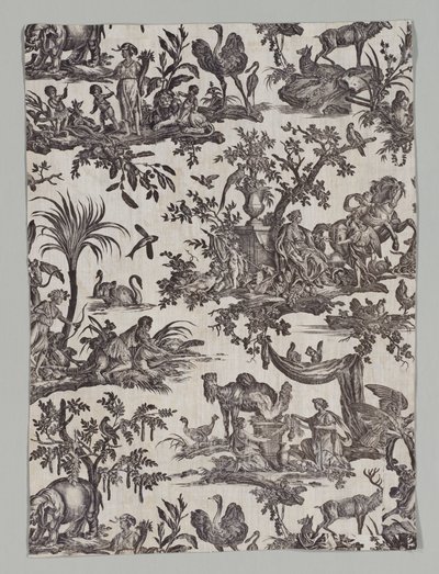 Fragment of Copperplate Printed Cotton with 