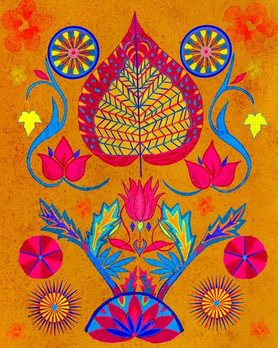 Vibrant Botanical Symmetry by giovanna nicolo