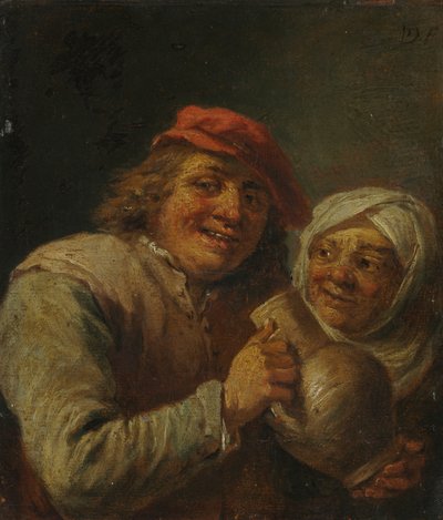 Old Man and Woman by imitator of David Teniers