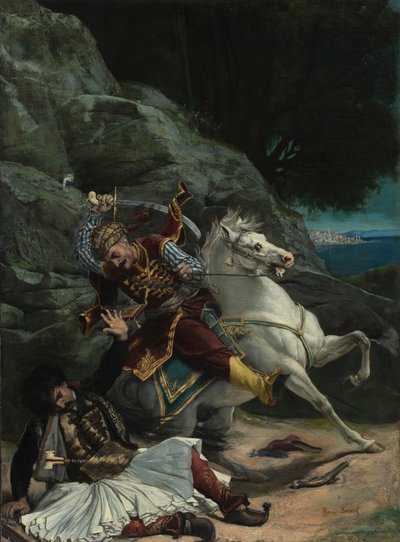 Combat of a Greek and a Turk by imitator of Horace Vernet