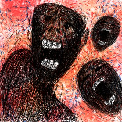 Abstract Screaming Faces by jarotdjunaedi